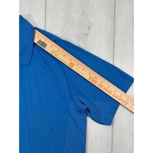 Lululemon Men's Large Metal Vent Tech Short Sleeve Polo Shirt Blue Casual - Picture 12 of 12